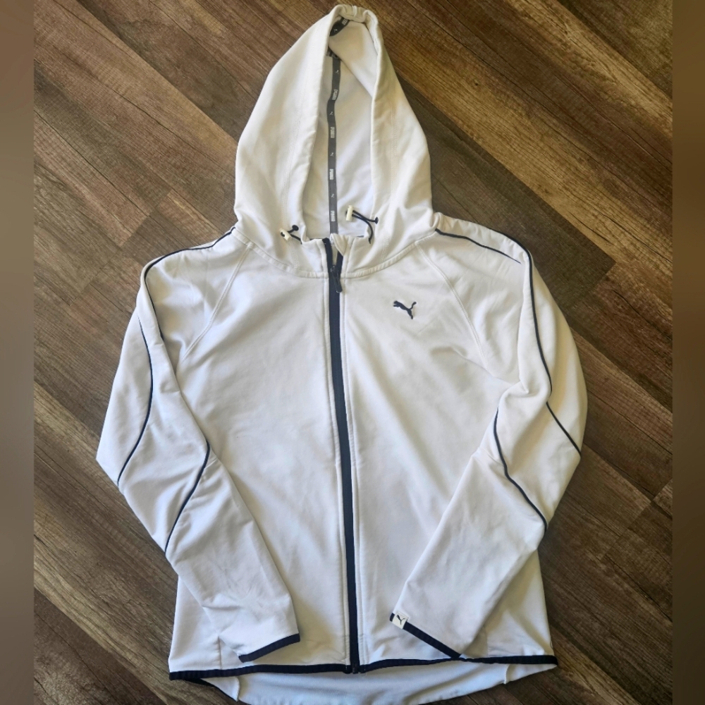 Puma Women's White Zip-Up Hoodie